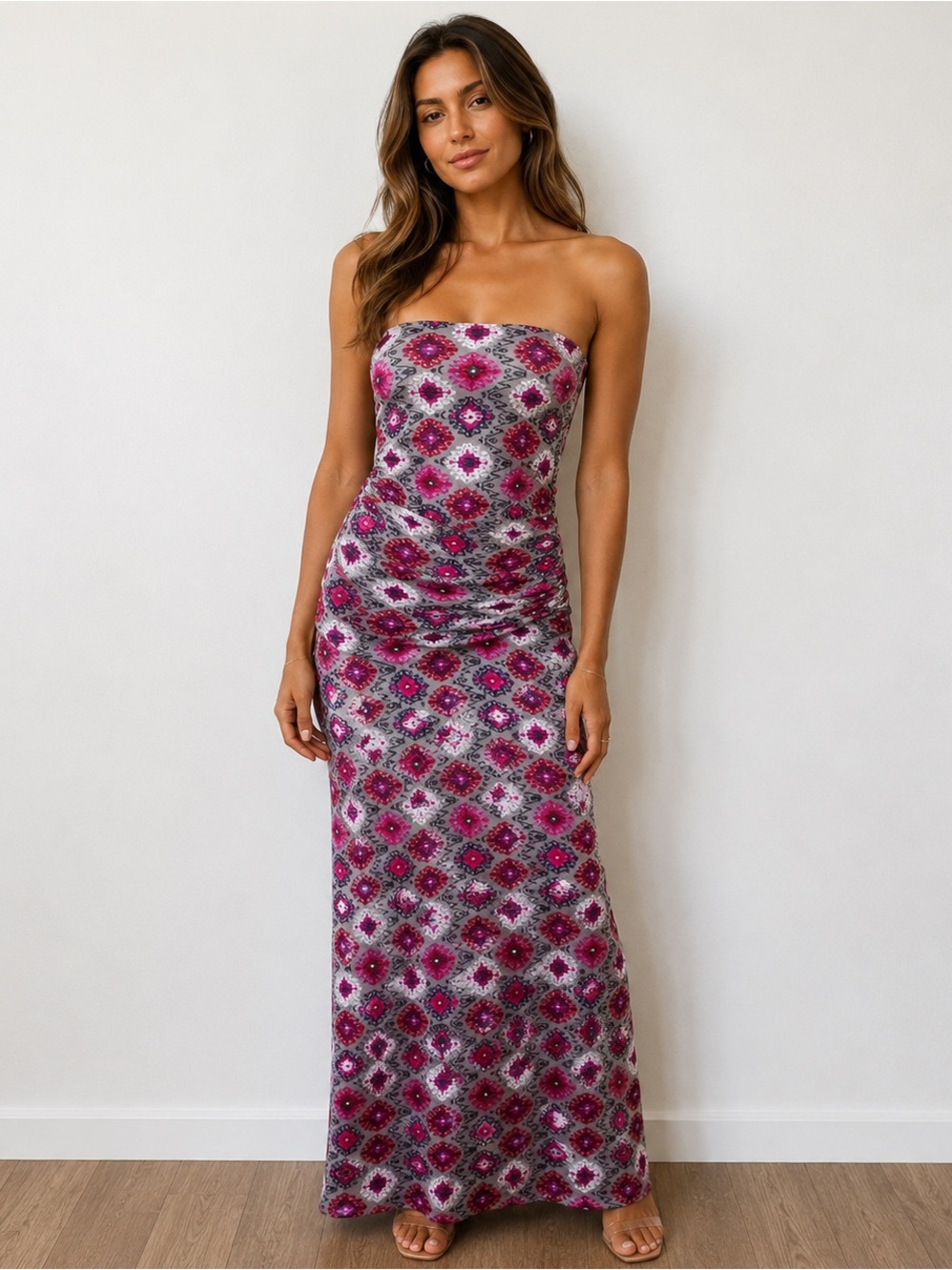 Hourglass Lilly Geometric Maxi Dress Size XS